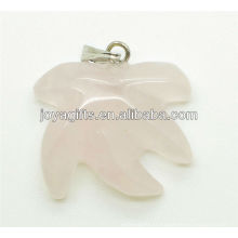 Pendentif semi-précieux en pate de quartz rose avec haute qualité